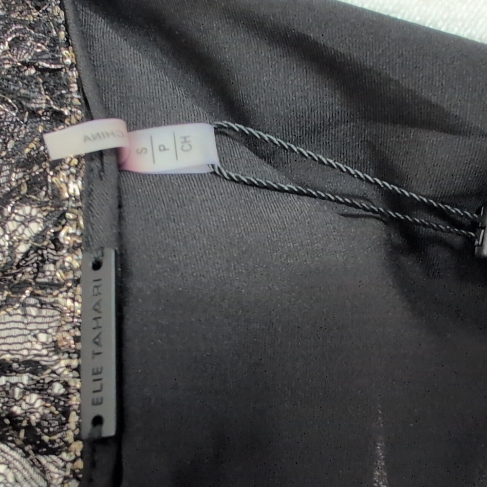 Elie Tahari Black And Gold Silk Blouse - Picture 11 of 12